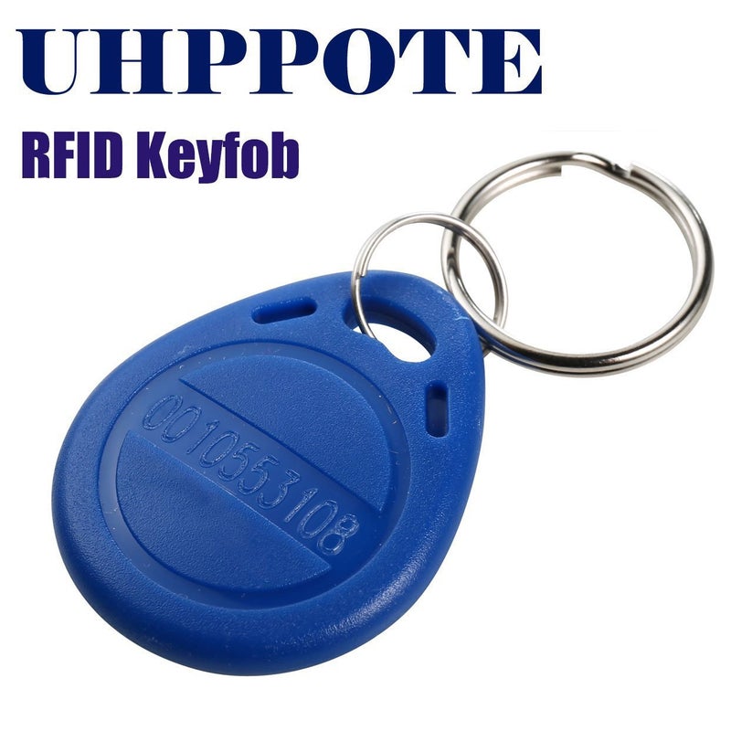 UHPPOTE Proximity 125KHz RFID EM-ID Card Keyfob for Door Access Control - Read Only - Color Blue - 100 Pack - Image 3